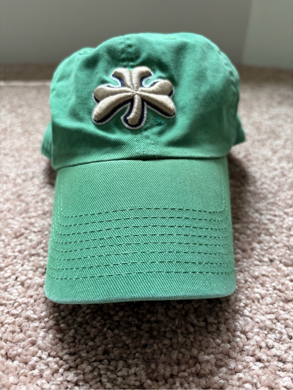 Top of the World Green Cap with Tan Shamrock Accent